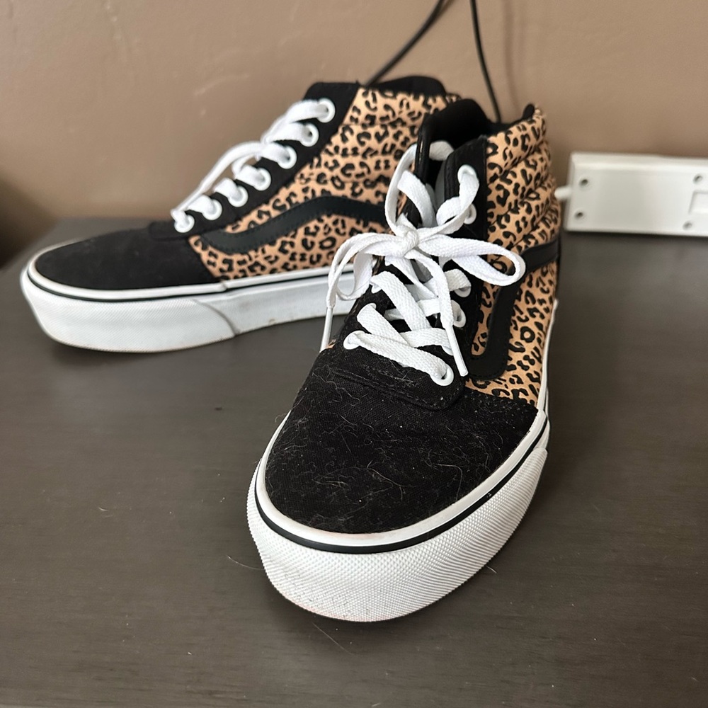 Vans Leopard Print High-Top Sneakers